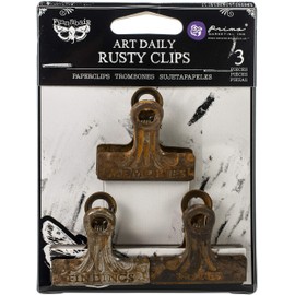 Prima Art Daily Planner Metal Binder Clips 3/Pkg - Rusty