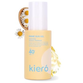 KIERO - Protector Solar Facial en Gel SPF 40 Piel Grasa y Mixta - Bloqueador Solar Coreano Ligero No Graso - Manzanilla, Azuleno y Pantenol - Vegano, Sin Residuo Blanco 50 ml