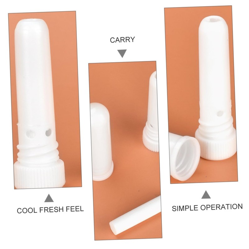Beavorty 10pcs White Aromatherapy Essential Oil Tubes for Relief Refillable