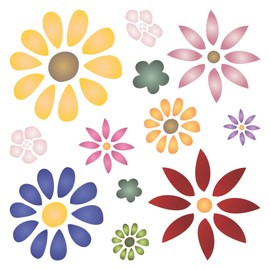 Flower Power Stencil, 6.5 x 6.5 inch - Mix Media Layering Flower