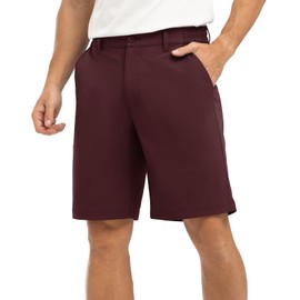Rdruko Men's Stretch Golf Shorts 9 Inch Inseam Dress Elastic Waist Waistband Quick Dry Casual with 5 Pockets, Wine Red, 38