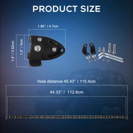 CO LIGHT Led Light Bar Single 44 inch Slim Single Row Lightbar Driving Combo Beam Off Road Work Lights with Mounting Brackets & 6D Reflectors for Truck, Car, Cabin, Boat, ATV, UTV