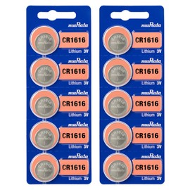 Murata CR1616 Battery DL1616 ECR1616 3V Lithium Coin Cell (10 Batteries)