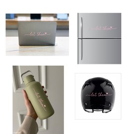 3 Pack Let Them Rearview Mirror Sticker Car Decals Mental Health Awareness Self love Motivational Decal Mindfulness Rearview Mirror Decal Car Accessories (Pink)