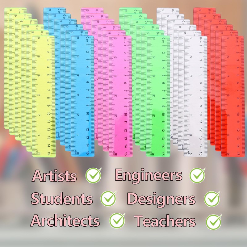 ZoeTekway Plastic Small Ruler Children's Small Ruler Primary School Flexible