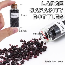 Consine Witchcraft Supplies, A Set of 25 Different Gemstones Crystals in Glass Bottles, Crystal Chip Natural Reiki Healing Stones, Random Stuff Witch Crystals for Meditation Therapy and Witchy Decor