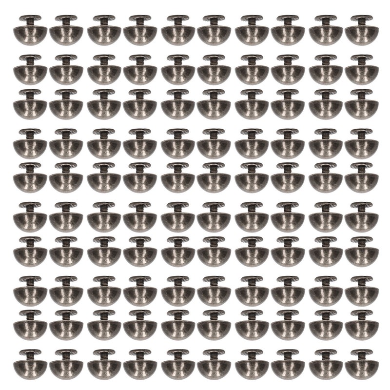 100 Sets Mushroom Rivets Round Head 10mm Electroplating Semicircle Alloy