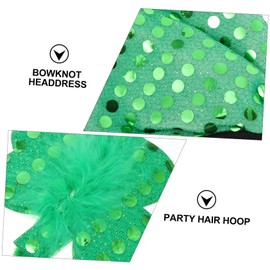 Vaguelly Patrick's Day Sequin Bowknot Clover Hairbands Festive Green Headbands for St Patrick's Party Celebration Accessories