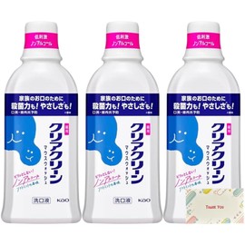花王 クリアクリーン デンタルリンス ソフトミント 薬用洗口液 ノンアルコールタイプ 600ml [医薬部外品] 3本セット + Kunutonnオリジナルロゴ入りeおまけ付
