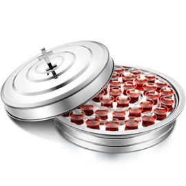 Jingmore Holy Communion Tray for Churches with Lid Communion Set Stainless Steel Cup Tray with Cover Church Supplies Not Cups Included(Silver Color)