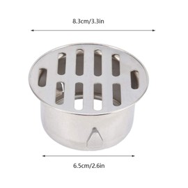 Tyenaza Floor Drain, Stainless Steel, Ventilation Grille, Round Ventilation Grille, Stainless Steel Floor Drain, Outdoor Flat Roof Drain, Large Displacement, Anti-Blocking Floor Drain (75 Flat Mouth)