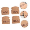 Ciieeo 1set Wooden Cup Pads Heat Resistant Cork Coasters Bread