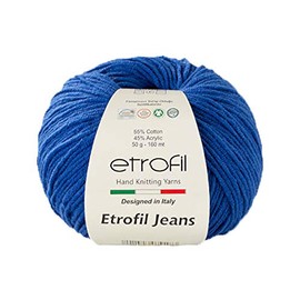 5 balls of Etrofil jeans yarn, 55% cotton, 45% acrylic, 50 g (1.76 oz), 160 m (174 yds), yarn weight 2: Fine-Sport, - 19