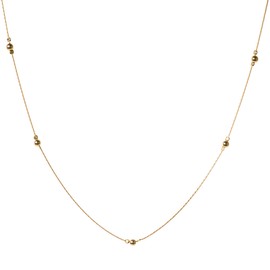 Gold Bead Necklace,Satellite Necklace,Minimalist Delicate Gold Filled Beaded Necklace,Layering necklace