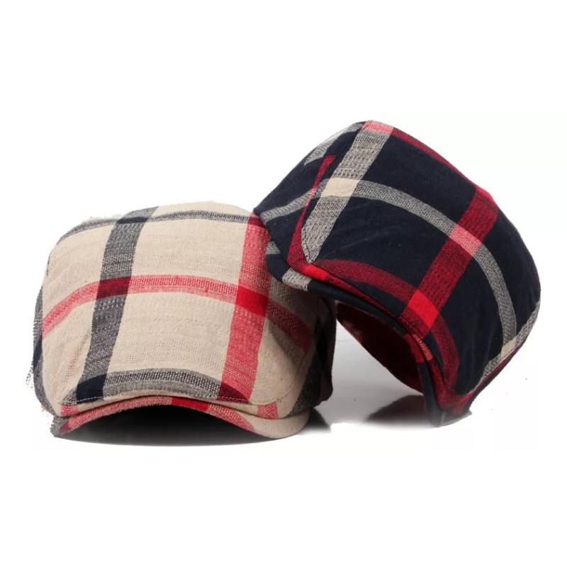 Generic Boina Transpirable Gorra A Cuadros Vintage