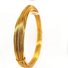 CRAFT WIRE - Alambre de aluminio de 32.8 pies, color dorado, calibre 1,5 mm/15