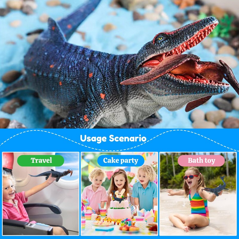 EOIVSH Large Mosasaurus Toy, Top Ocean Pretector Giant Mosasaurus Biting