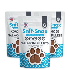 Snif-Snax Salmon Fillets Dog Treats 3 Pack – All Natural, Healthy Training & Reward Treats for Dogs – Human Grade, High Protein