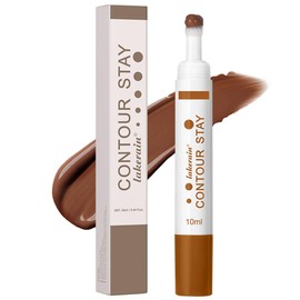 Liquid Contour Long Wear Bronzer Cream Contour Makeup – Long Lasting, Blendable & Lightweight Formula – Vegan & Cruelty-Free Face Sculpting Stick with Built-In Sponge Applicator (#4 Mid Neutral)