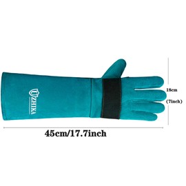 Uzhika Animal Handling Glove Anti Scratch Protective Gloves for Training Dogs Cat Bird Snake Parrot Lizard Wild Animals Reptiles - Bite Resistant Gloves (Blue)