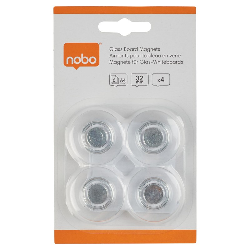 Nobo 1904116 Rare Earth Magnet - Clear (Pack of 4)