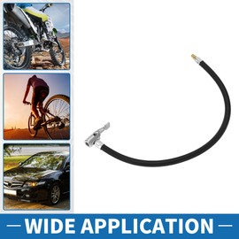 A ABSOPRO Reifenfüller-Verlängerungsrohr Langlebig 45cm M8x0.8 15,5mm OD Luftkompressor Verlängerungsschlauch Adapter Reifenventil Nylon Schwarz 1 Stück