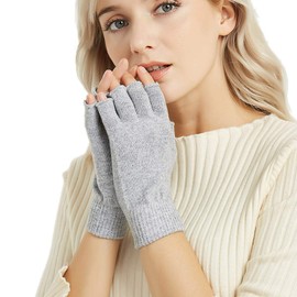 NOVAWO Wool Blend Fingerless Gloves Warm Arm Warmers Unisex Typing Gloves