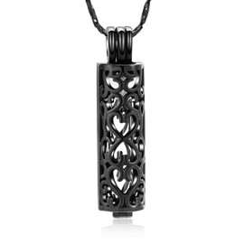 Cremation Jewelry Urn Necklace for Ashes Pendant with Hollow Glass Vial Cylinder Cremation Keepsake Memorial Lockets Ashes Holder for Women Men Pet