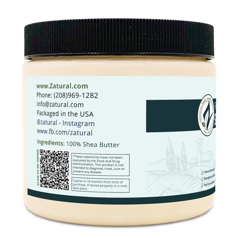 Zatural Raw African Shea Butter - 16 oz - 100%