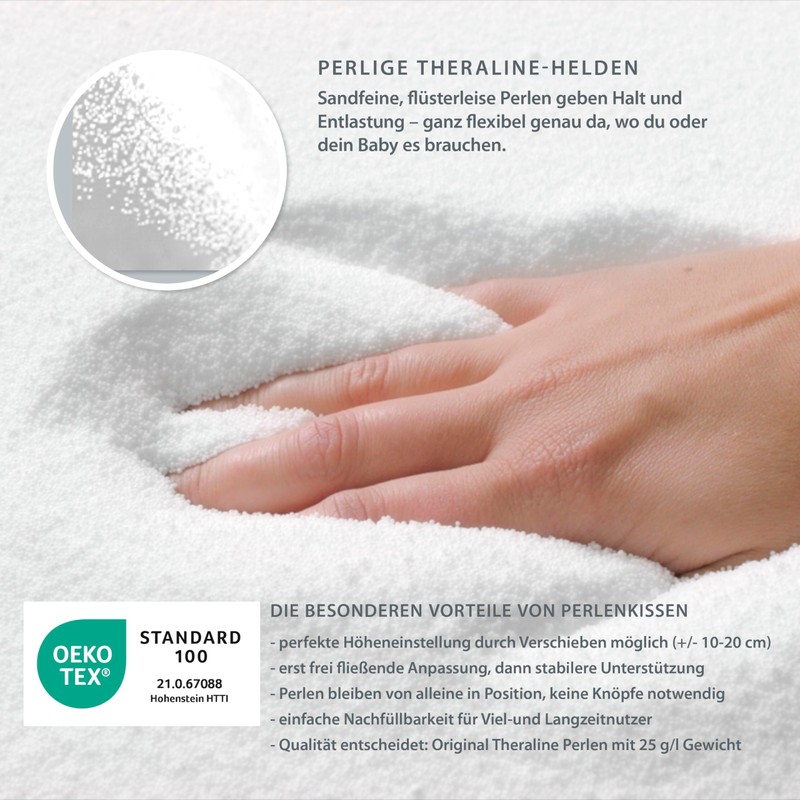 Theraline The Original Pregnancy and Breastfeeding Pillow, Filled with Sand-Fine