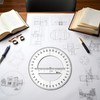 1Pc White 360 Degree Protractor Round Ruler Gauge Angular Drafting