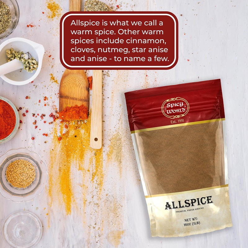 Spicy World Allspice Ground 16 Ounce - Huge 1 Pound