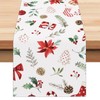 Bonhause Christmas Red Flowers Pine Branch Table Runner, 13x72 Inch
