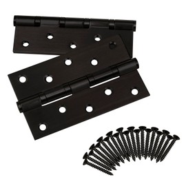 SOTECH Pack of 2 Door Hinges 127 x 76 x 2.5 mm Screw-On Tape Stainless Steel SS304 Black Ball Bearing Mounted with Stainless Steel Screws Load Capacity 75 kg Hinge for Indoor and Outdoor Use Hinge