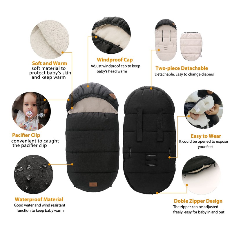 LAT Baby Warm Bunting Bag Universal,Stroller Sleeping Bag Cold Weather,Waterproof