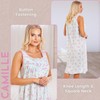 Camille Womens Sleeveless Floral Ladies Nightdress with Pretty Lace &