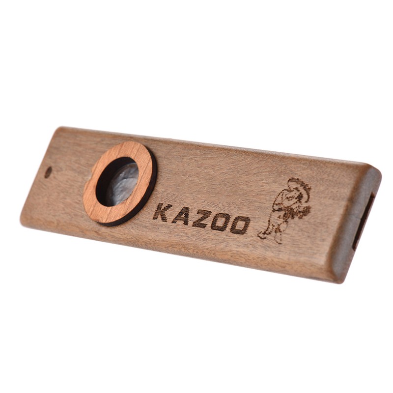 Wooden Kazoo Musical Instrument Ukulele Guitar Partner Wood Harmonica with