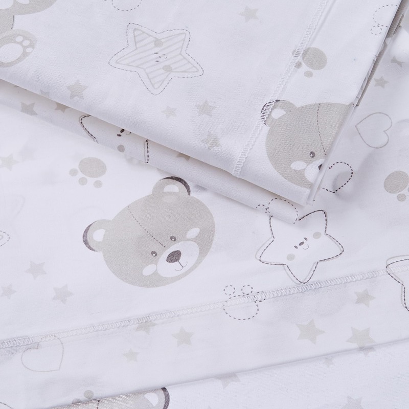 Italbaby 020.1000-002 Set Da 3 Lenzuoline Per Lettino In Puro