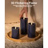 Velsyn Navy Blue Flameless Candles with Remote and Timer, Real