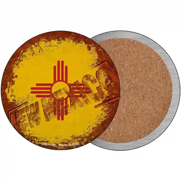 SB New Mexico Rusty Stamped Novelty Circle Coaster Set of