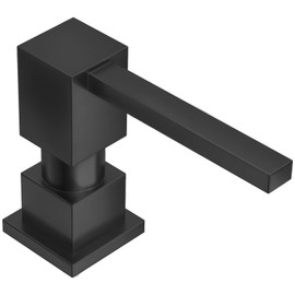 Lava Odoro Soap Dispenser for Kitchen Sink, Black Sink Soap Dispenser Pump, Modern Square Built in Kitchen Sink Countertop Pump Dispenser with 18oz Refillable Bottle, Spot-Free KSD182-MB