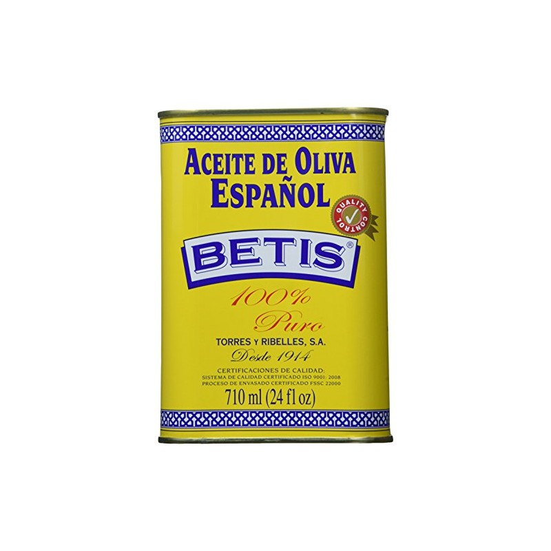 Betis Pure Olive Oil 24oz in Can, Organic Refined Spanish