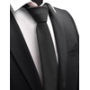 GUSLESON 8cm Black Tie for Wedding Solid Cotton Suit Tie