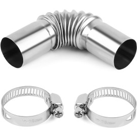 VOBOR Stainless Steel Exhaust Pipe Angle Connector Fuel Tank Exhaust Pipe Additional Heating with 2 Clips