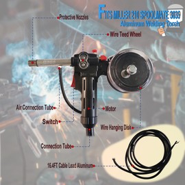 INTSUPERMAI Aluminum Spool Gun Fit Miller Miller Matic 210 Spoolmate 3035 Welder with 16.4ft Cable Lead Aluminum Spool Gun Welding Torch
