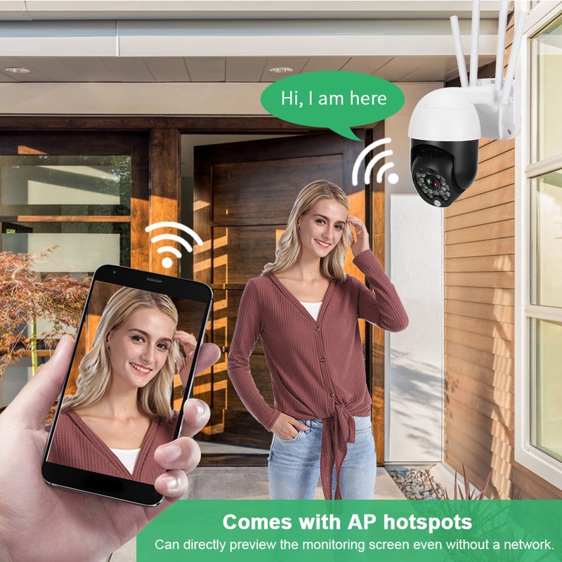 Mini 1in WiFi 1080P IP66 18 Lights Pan/Tilt Infrared Dome