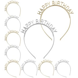 Beaupretty 10 Diademas De Feliz Cumpleaños Tocado De Fiesta Para Mujeres Y Niñas Accesorios Para El Cabello De Celebración Ligero Y Cómodo Para Fiestas Y Regalos