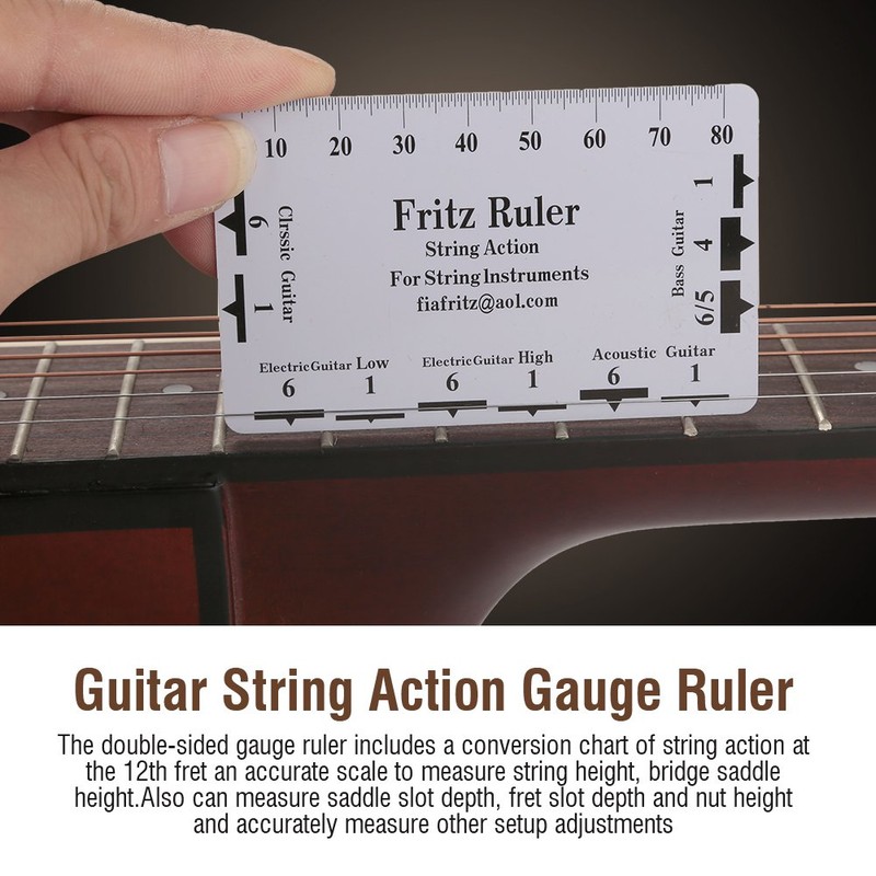 2pcs Guitar String Ruler Guitar Setup Gauge Luthier Measuring Tool