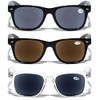 V.W.E. 3 Pairs Classic 80's Reading Sunglasses - Tinted Reader