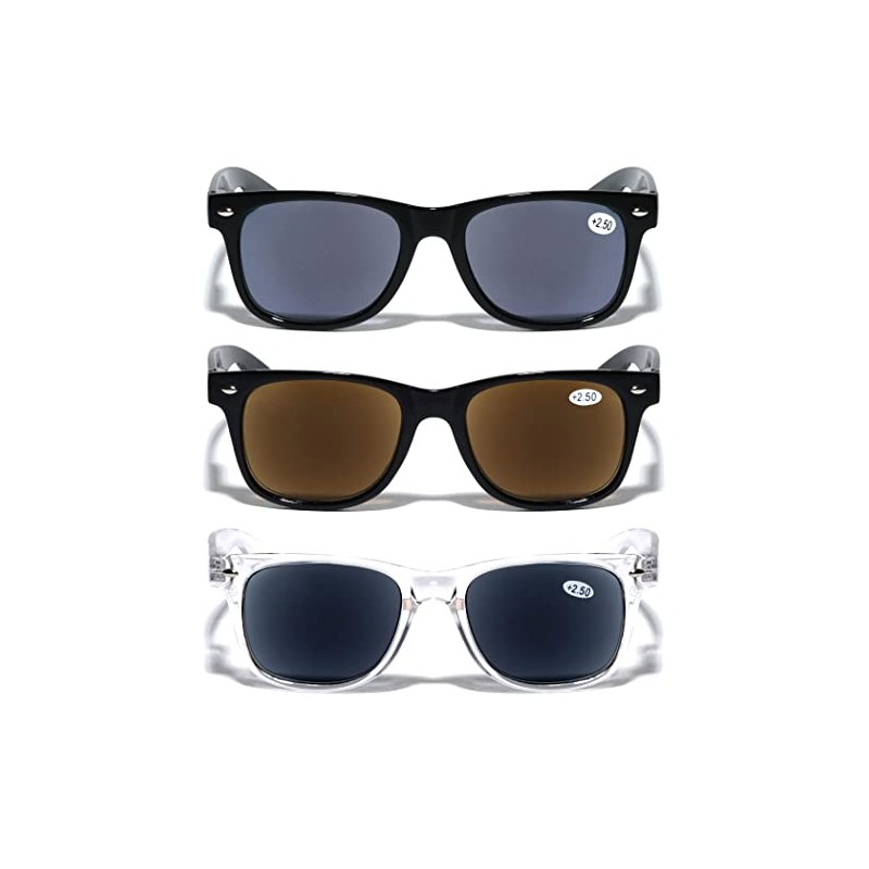 V.W.E. 3 Pairs Classic 80's Reading Sunglasses - Tinted Reader